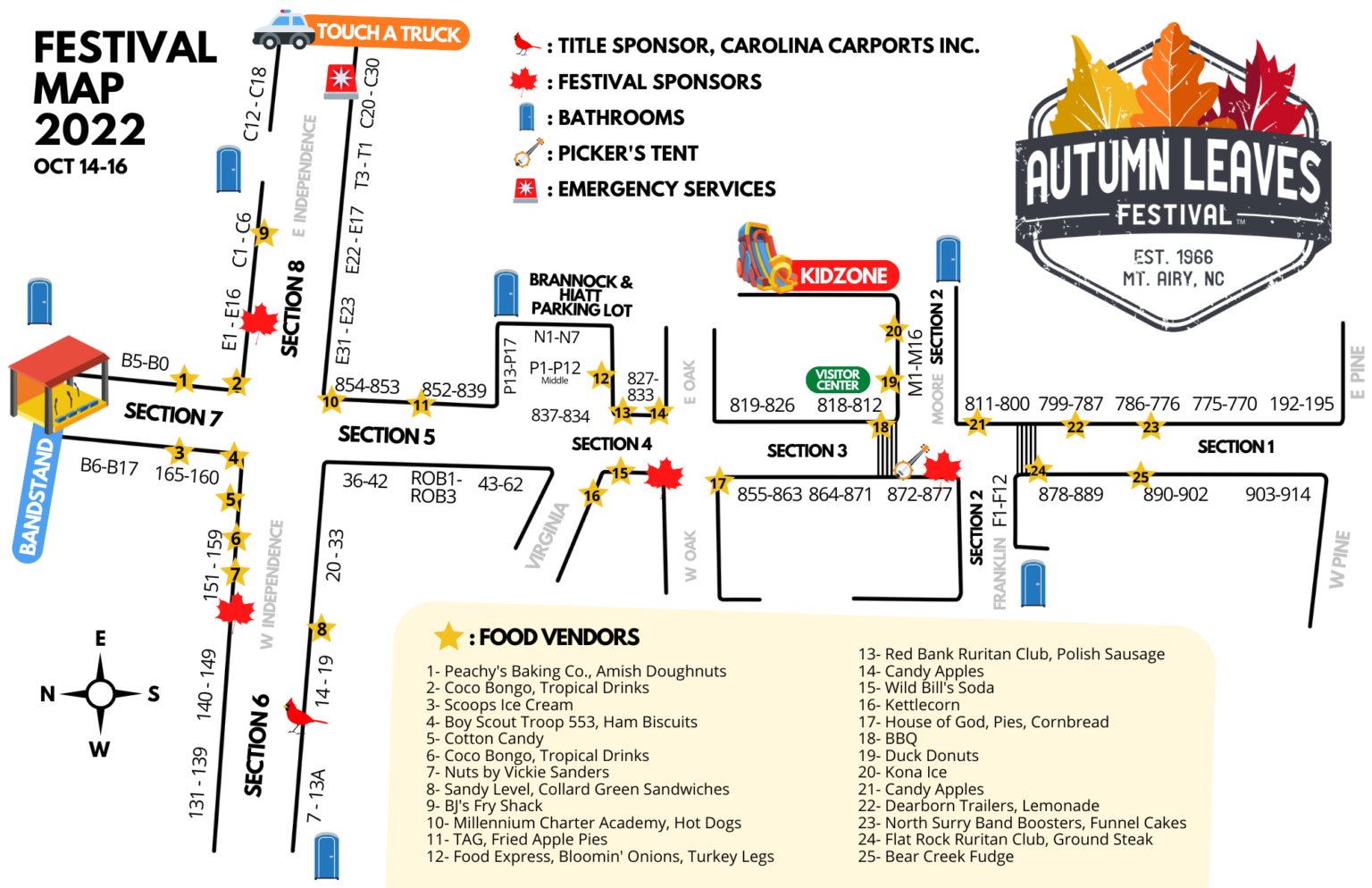 Maps & Directions Autumn Leaves Festival™ in Mount Airy, NC